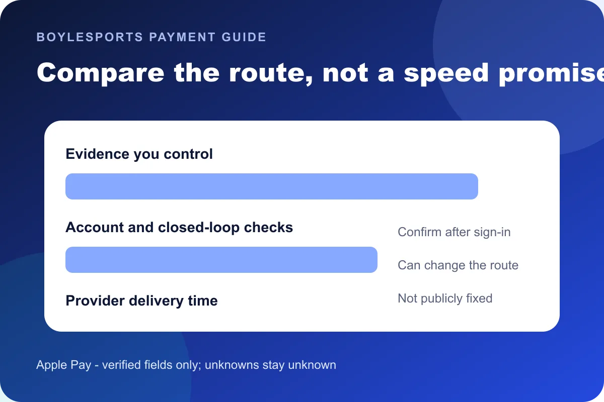 Apple Pay BoyleSports payment route comparison