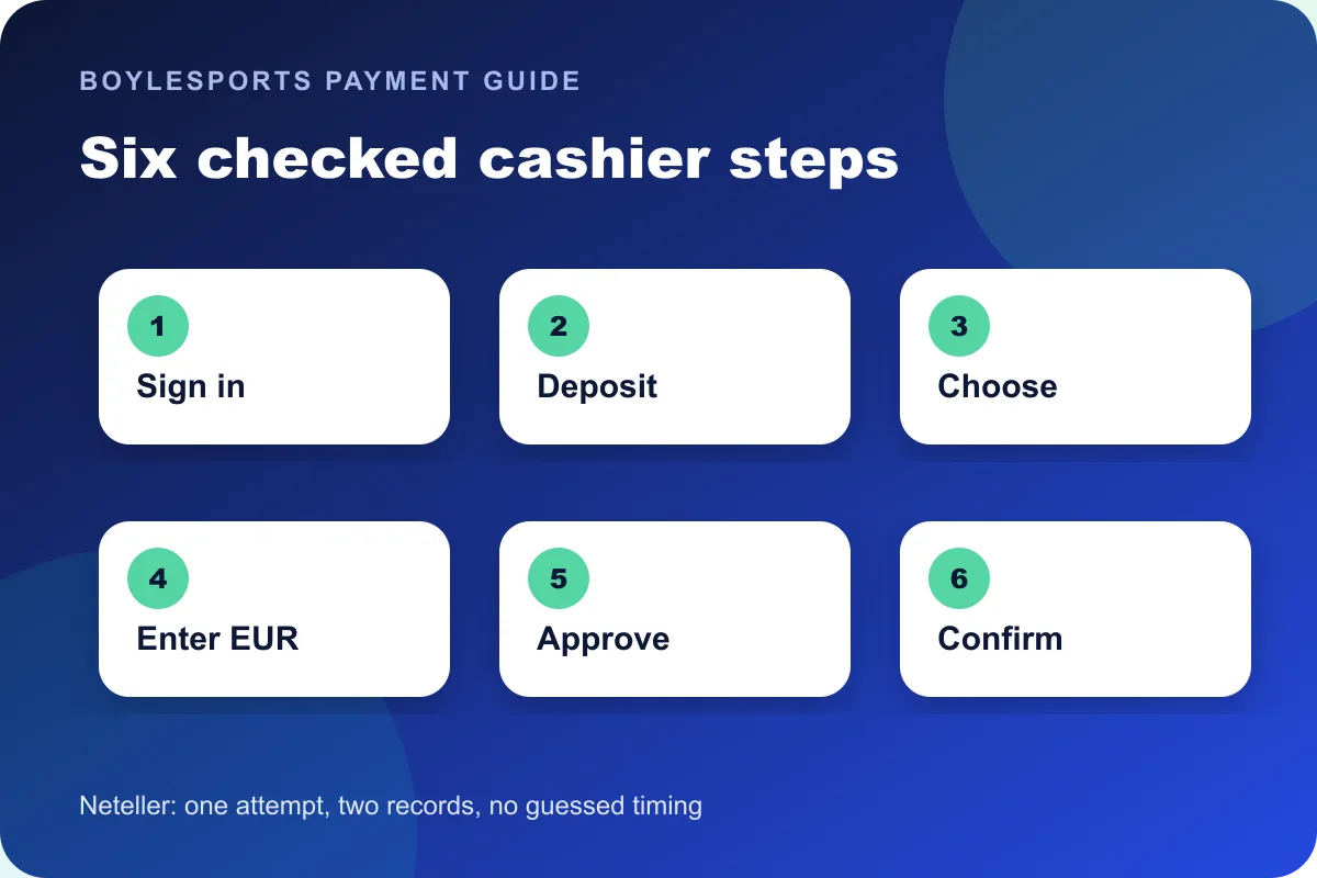 Neteller BoyleSports cashier deposit steps in Ireland