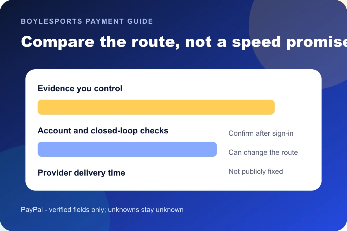 PayPal BoyleSports payment route comparison