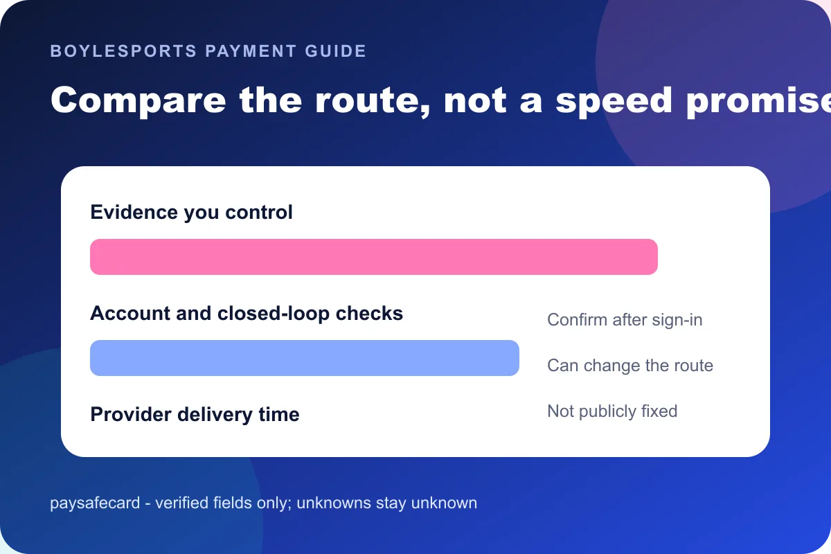 paysafecard BoyleSports payment route comparison