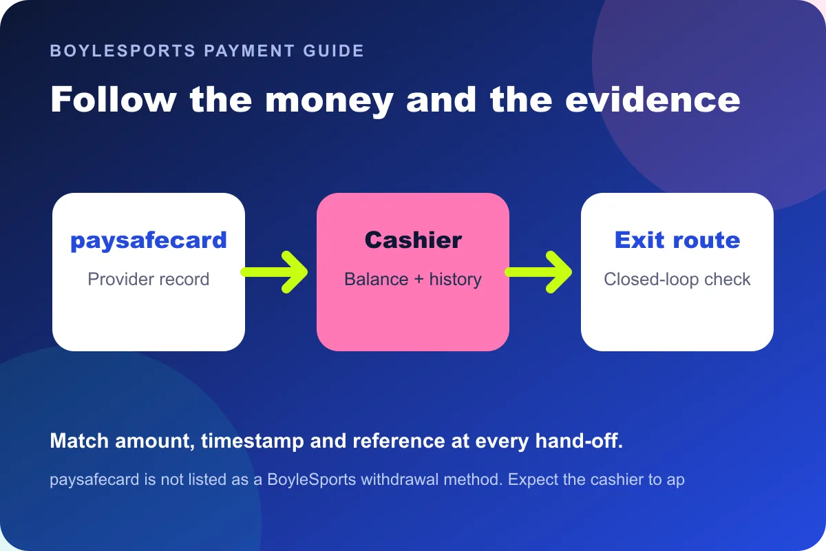 paysafecard BoyleSports money and evidence route