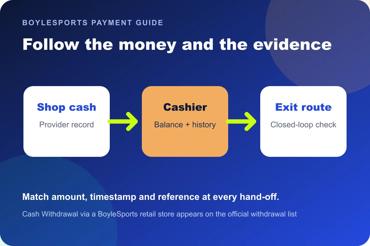 Shop cash BoyleSports money and evidence route